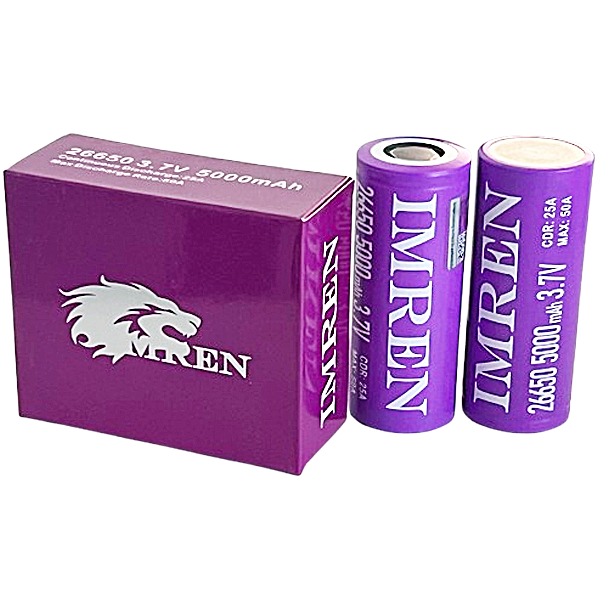 Imren 26650 Battery | 2 Pack | Purple 5000mah product image